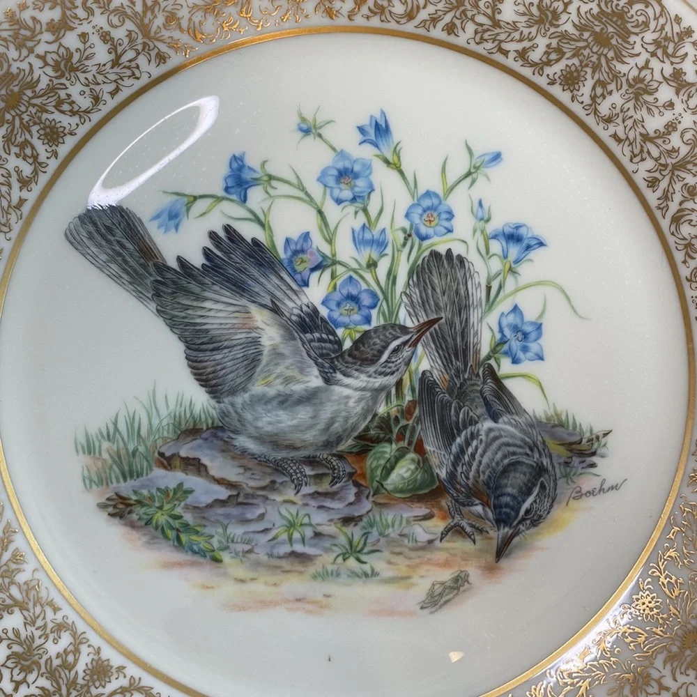 Lenox Limited Edition Bohem Birds Mockingbirds 1978 Dinner Plate
